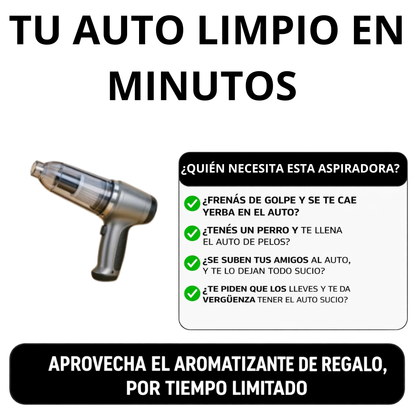 ASPIRADORA AUTOMOTRIZ + AROMATIZANTE DE REGALO